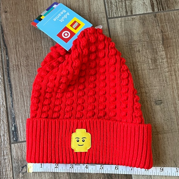 Lego Knit Red Adult Cuffed Beanie Hat - Picture 3 of 8